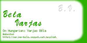 bela varjas business card